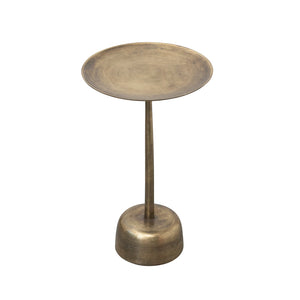 Aluminum Side Table with Antique Brass Finish