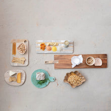 Load image into Gallery viewer, Marble &amp; Mango Wood Cheese Board w/ Stripes
