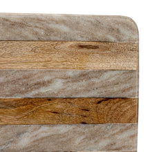 Load image into Gallery viewer, Marble &amp; Mango Wood Cheese Board w/ Stripes
