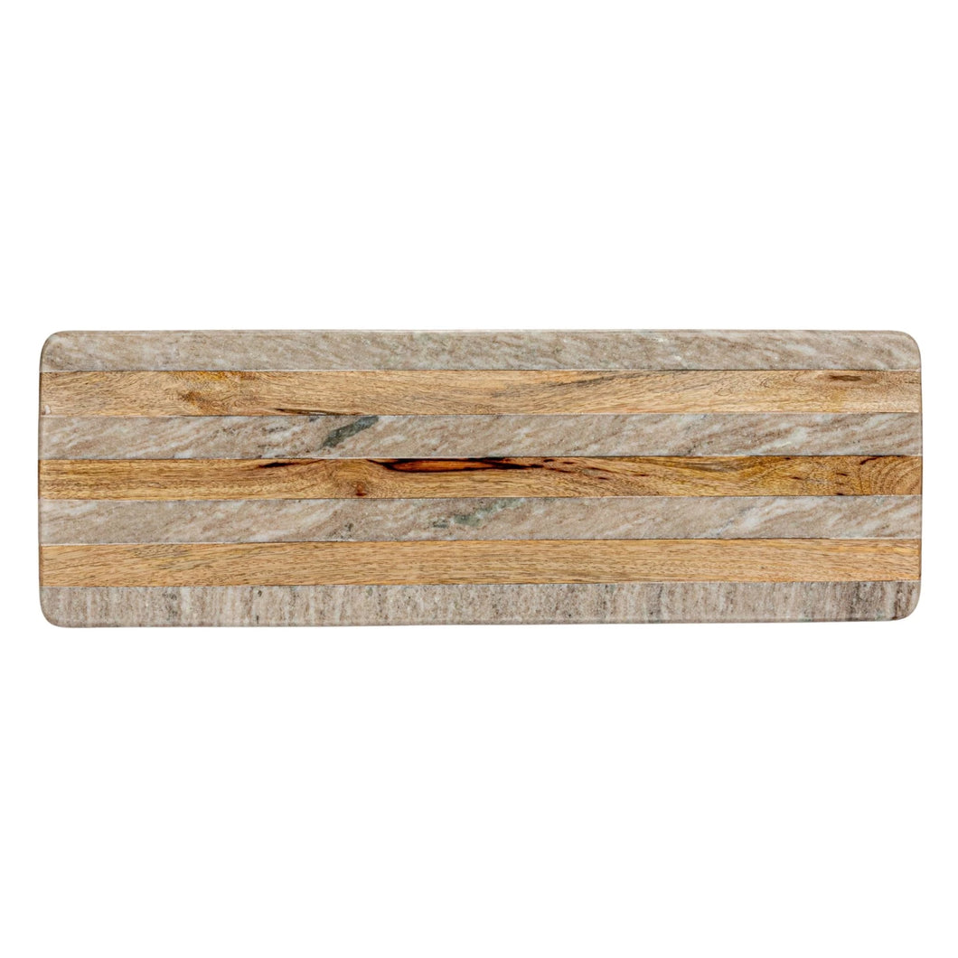 Marble & Mango Wood Cheese Board w/ Stripes