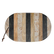 Load image into Gallery viewer, Oval Marble &amp; Mango Wood Cheese &amp; Canape Knife
