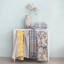 Load image into Gallery viewer, Woven Recycled Cotton Blend Throw w/ Fringe
