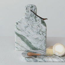 Load image into Gallery viewer, Green Marble Cheese Board w/ Canape Knife
