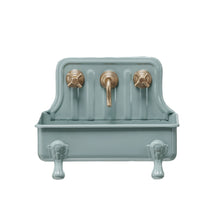 Load image into Gallery viewer, Metal Sink Soap Dish w/ Faucet, Grey &amp; Gold Finish
