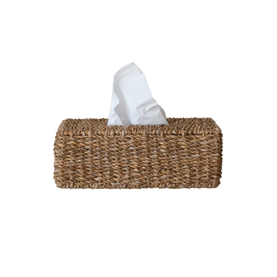Hand-Woven Seagrass Tissue Box Cover