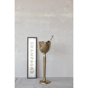 Cast Aluminum Bottle Cooler w Gold Finish