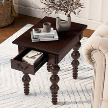 Load image into Gallery viewer, Solid Wood End Table with Drawer in Espresso Finish [Online Only]

