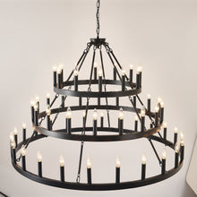 Load image into Gallery viewer, 39.37 Inch 3-Tiers Wagon Wheel Chandelier [Online Only]
