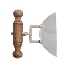 Load image into Gallery viewer, Stainless Steel Cheese Knife with Brass Detail &amp; Acacia Wood Handle
