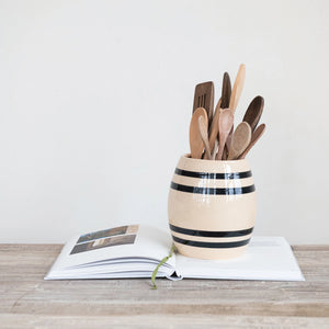 Stoneware Vintage Reproduction Crock with Stripes