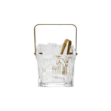 Load image into Gallery viewer, Textured Glass Ice Bucket with Tongs
