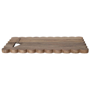 Mango Wood Scalloped Cheese Board w/ Stainless Steel Cheese Knife