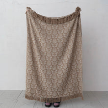 Load image into Gallery viewer, Woven Recycled Cotton Blend Jacquard Throw with Floral Pattern &amp; Fringe
