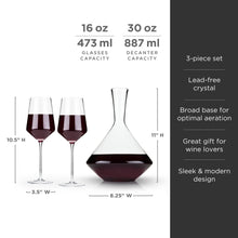 Load image into Gallery viewer, Raye Angled Crystal Bordeaux Decanter &amp; Wine Glass Set (Online Only)
