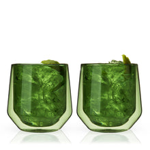Load image into Gallery viewer, Aurora Double-Walled Tumblers in Green Set of 2 (Online Only)
