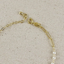 Load image into Gallery viewer, 18k Gold Filled Diamond Cut Paperclip &amp; Pearls Bracelet
