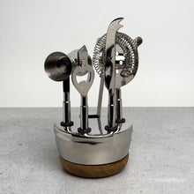 Load image into Gallery viewer, Polished Aluminum &amp; Wood Bar Tool Set
