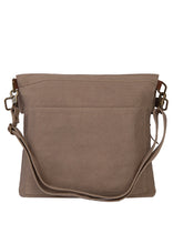 Load image into Gallery viewer, Fold Over Stone Up-Cycled Convertible Tote Bag
