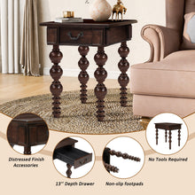 Load image into Gallery viewer, Solid Wood End Table with Drawer in Espresso Finish [Online Only]
