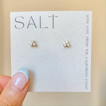 Load image into Gallery viewer, Trinity Studs Dainty Stud Earrings w/Rhinestone Studs
