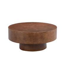 Load image into Gallery viewer, 31.49'' Faux Burl Wood Pattern Round Coffee Table with Sturdy Pedestal [Online Only]
