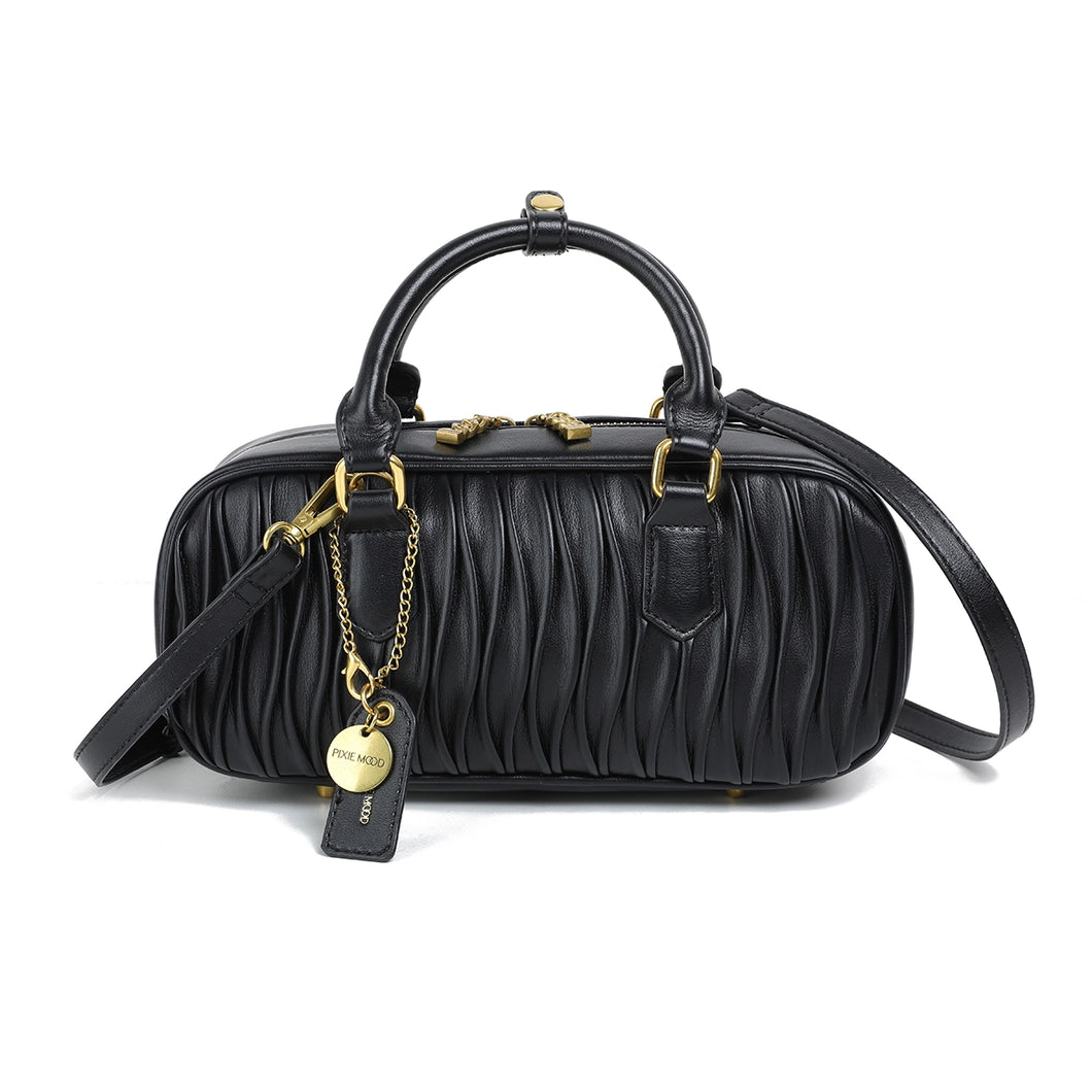 Black Paris Recycled Vegan Top Handle Bag | Pixie Mood