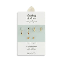 Load image into Gallery viewer, Dainty Bead Gold &amp; Blue Earrings Set of 3
