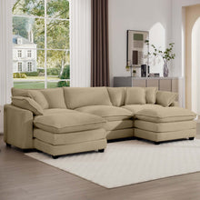 Load image into Gallery viewer, Modern Oversized Modular Cushion Sofa With Ottoman [Online Only]
