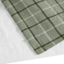 Load image into Gallery viewer, Plaid Rod Pocket and Back Tab Curtain Panel with Fleece Lining Green 50x84 [Online Only]
