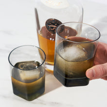 Load image into Gallery viewer, Hexagonal Crystal Double Old Fashioned Glasses in Smoke (Online Only)
