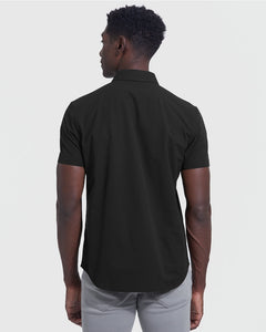 Short Sleeve Button Up Shirt Commuter Black