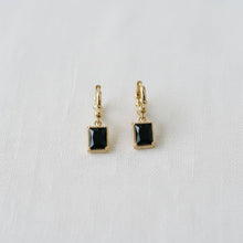Load image into Gallery viewer, Geometric Black Zircon Drop Earrings
