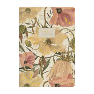Vegan Leather A5 Notebook -Soft Petals