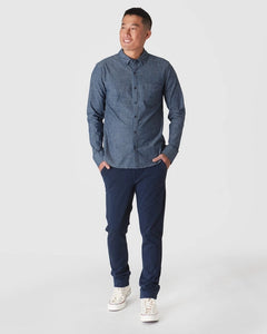 Long Sleeve Chambray Shirt Medium Indigo Wash