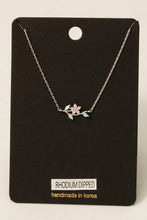 Load image into Gallery viewer, Flower Bar Pendant Necklace

