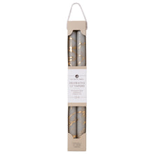 Load image into Gallery viewer, 12" Decorative Taper Candles Set of 2 | Stone w/Gold
