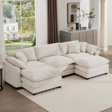 Load image into Gallery viewer, Modern Oversized Modular Cushion Sofa With Ottoman [Online Only]
