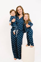 Load image into Gallery viewer, Navy Polkadot Women's Bamboo Pajama Set
