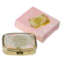 Load image into Gallery viewer, Pill Case He Restores My Soul Psalm 23:3
