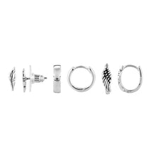 Load image into Gallery viewer, Dainty Wing Earrings Set of 3 - Silver
