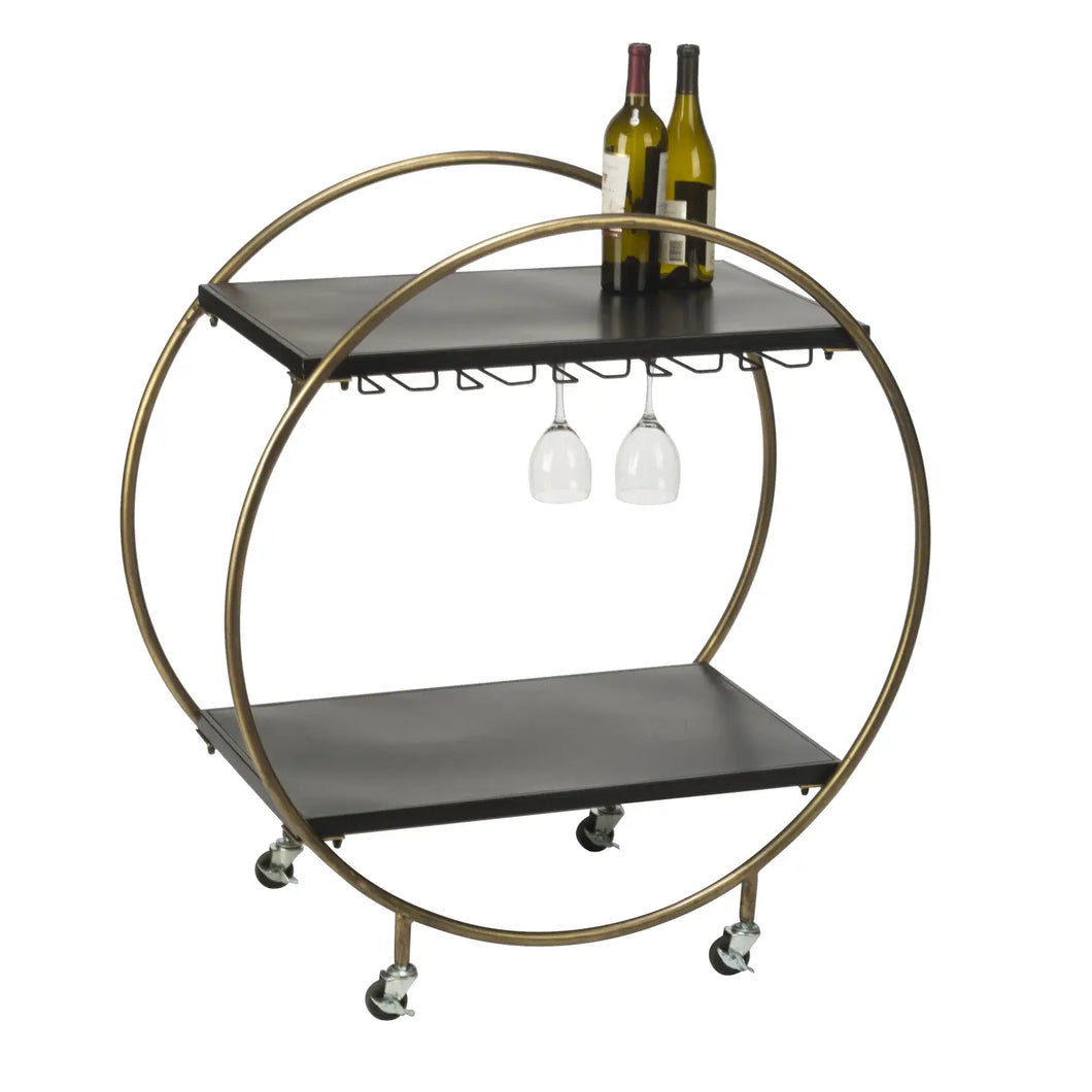 Metal Retro Rolling Bar - Gold with Black