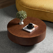 Load image into Gallery viewer, 31.49'' Faux Burl Wood Pattern Round Coffee Table with Sturdy Pedestal [Online Only]
