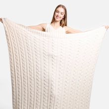 Load image into Gallery viewer, Cable Knit Luxury Throw Blanket
