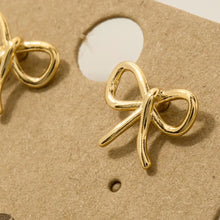 Load image into Gallery viewer, Gold Dipped Wire Ribbon Bow Stud Earrings (2 Colors)
