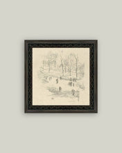 Load image into Gallery viewer, Kensington Gardens in Winter Framed Antique Art 9x9
