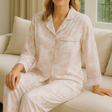 Load image into Gallery viewer, Pink Toile Women Pajamas Set
