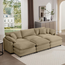 Load image into Gallery viewer, Modern Oversized Modular Cushion Sofa With Ottoman [Online Only]
