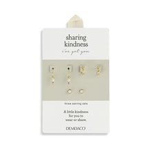 Load image into Gallery viewer, Dainty Bead Gold &amp; Brown Earrings Set of 3
