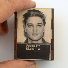 Load image into Gallery viewer, Elvis Mug Shot Wooden Matchbox
