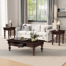 Load image into Gallery viewer, Solid Wood End Table with Drawer in Espresso Finish [Online Only]
